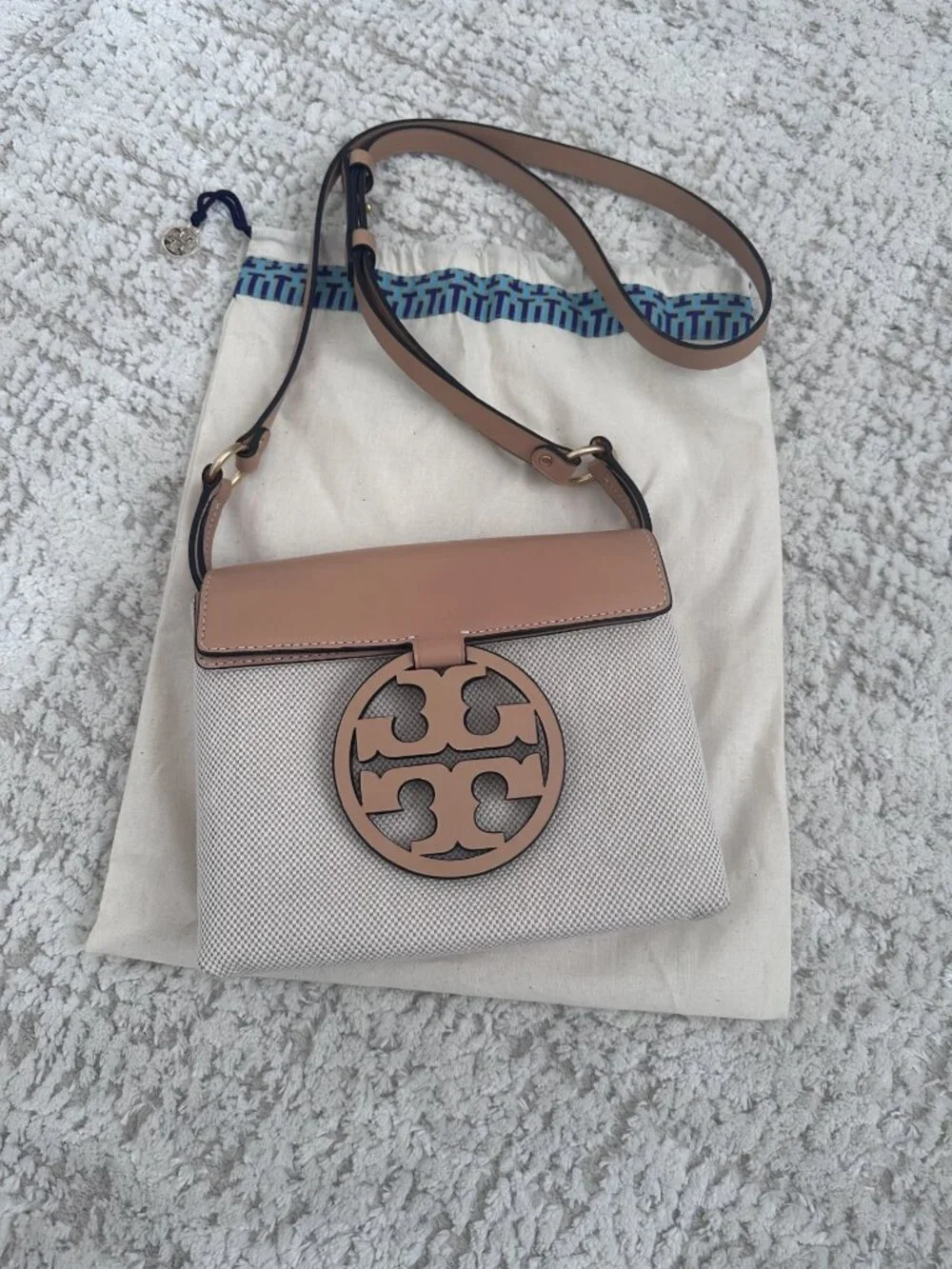 Tory Burch Miller Canvas & Leather crossbody bag